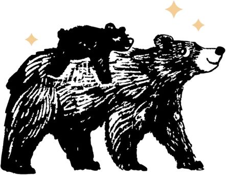Bear with stars illustration